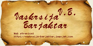 Vaskrsija Barjaktar vizit kartica